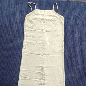 Women’s Cream Maxi Slip Dress with Spaghetti Straps